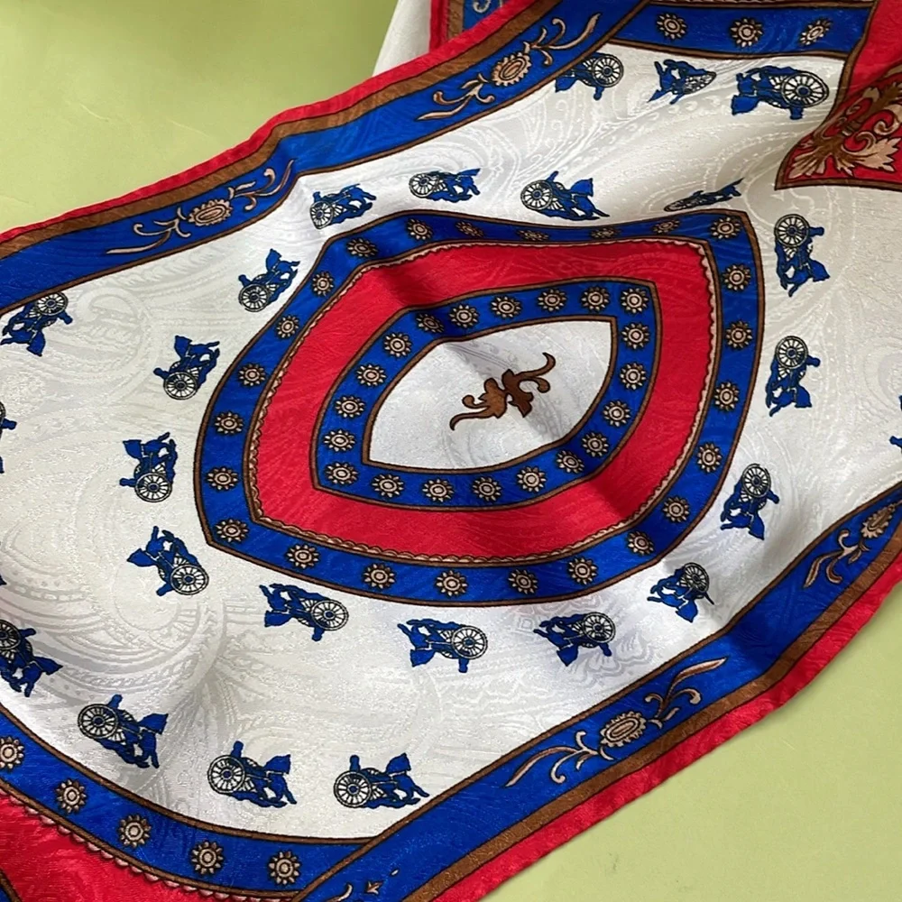 Vintage multicolored silk scarf